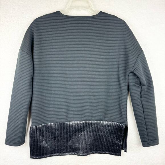 Fabletics Bre Long-Sleeve Tunic Top Sweatshirt Textured Faux Leather Look Size L - Picture 9 of 15